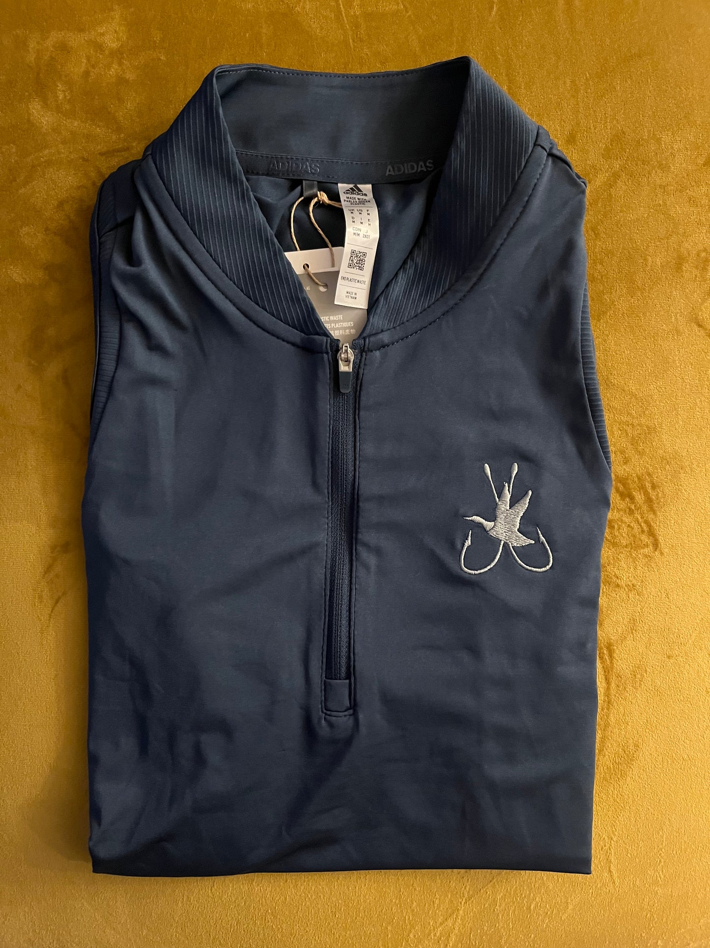 Adidas Women's Racerback Sleeveless Zip Polo- Crew Navy