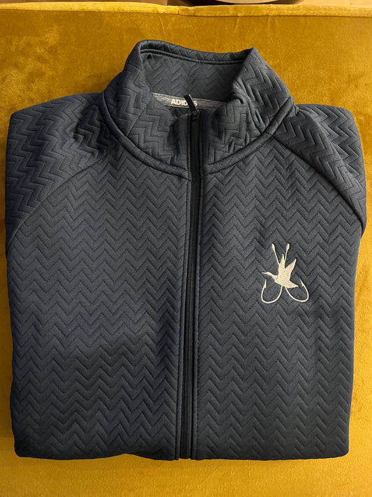 Adidas Women's Textured Full Zip Jacket- Crew Navy