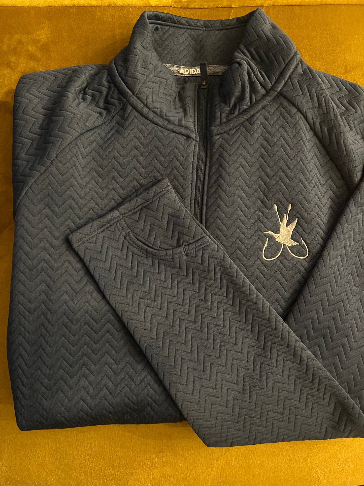 Adidas Women's Textured Full Zip Jacket- Crew Navy