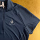 Adidas Women's Short Sleeve Mock Neck Zip Polo- Crew Navy